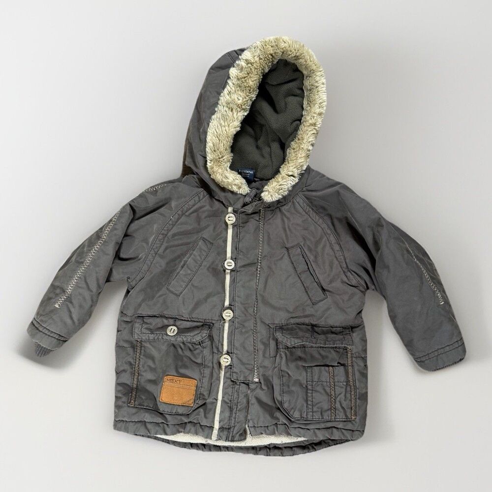 NEXT Fleece Lined Zip Up Hooded Infant Jacket 9-12 Months